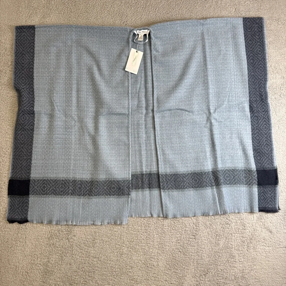 Nine‎ West Shawl Womens One Size Blue Plaid Cover Up Scarf Soft New With Tag